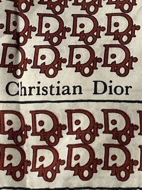 New Christian Dior Burgundy Monogram Silk Scarf
